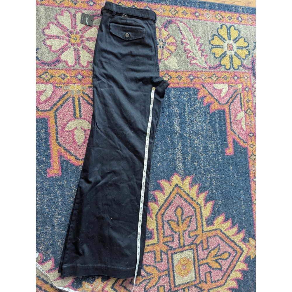 NWT The Limited Drew Fit Navy Blue Belted Wide Leg Trousers Pants Office SIZE 10 - Picture 9 of 11